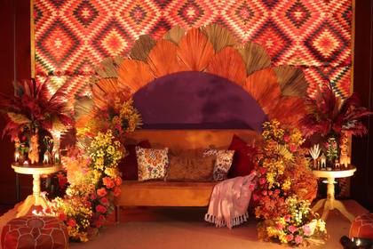 Backdrop and Lounge — Mehendi decor — ITC Grand Goa